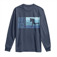 Got Ice Long Sleeve Shirt Ocean Blue Retro Ice Hockey Sport Lover Gift - Wonder Print Shop