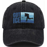 Got Ice Washed Cotton Baseball Cap Ocean Blue Retro Ice Hockey Sport Lover Gift