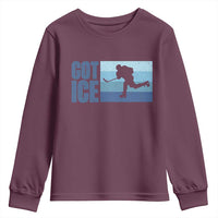 Got Ice Youth Sweatshirt Ocean Blue Retro Ice Hockey Sport Lover Gift - Wonder Print Shop