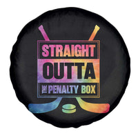 Straight Outta The Penalty Box Spare Tire Cover Tie Dye Effect Hockey Player Gift - Wonder Print Shop
