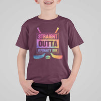 Straight Outta The Penalty Box T Shirt For Kid Tie Dye Effect Hockey Player Gift - Wonder Print Shop