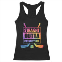 Straight Outta The Penalty Box Racerback Tank Top Tie Dye Effect Hockey Player Gift - Wonder Print Shop