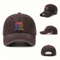 Straight Outta The Penalty Box Washed Cotton Baseball Cap Tie Dye Effect Hockey Player Gift