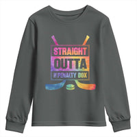 Straight Outta The Penalty Box Youth Sweatshirt Tie Dye Effect Hockey Player Gift - Wonder Print Shop