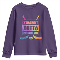 Straight Outta The Penalty Box Youth Sweatshirt Tie Dye Effect Hockey Player Gift - Wonder Print Shop