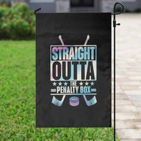 Straight Outta The Penalty Box Garden Flag Iridescent Effect Hockey Player Gift - Wonder Print Shop