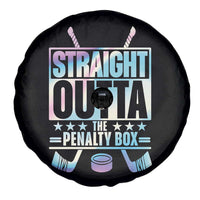 Straight Outta The Penalty Box Spare Tire Cover Iridescent Effect Hockey Player Gift - Wonder Print Shop