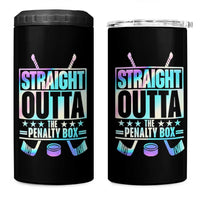 Straight Outta The Penalty Box 4 in 1 Can Cooler Tumbler Iridescent Effect Hockey Player Gift - Wonder Print Shop