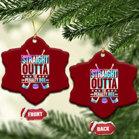 Straight Outta The Penalty Box Ceramic Ornament Iridescent Effect Hockey Player Gift - Wonder Print Shop