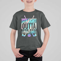 Straight Outta The Penalty Box T Shirt For Kid Iridescent Effect Hockey Player Gift - Wonder Print Shop