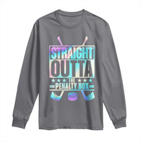 Straight Outta The Penalty Box Long Sleeve Shirt Iridescent Effect Hockey Player Gift - Wonder Print Shop