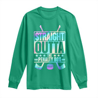 Straight Outta The Penalty Box Long Sleeve Shirt Iridescent Effect Hockey Player Gift - Wonder Print Shop