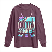 Straight Outta The Penalty Box Long Sleeve Shirt Iridescent Effect Hockey Player Gift - Wonder Print Shop
