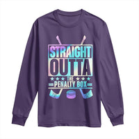 Straight Outta The Penalty Box Long Sleeve Shirt Iridescent Effect Hockey Player Gift - Wonder Print Shop