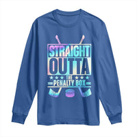 Straight Outta The Penalty Box Long Sleeve Shirt Iridescent Effect Hockey Player Gift - Wonder Print Shop