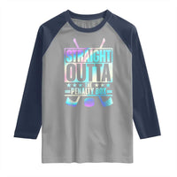 Straight Outta The Penalty Box Raglan Shirt Iridescent Effect Hockey Player Gift - Wonder Print Shop