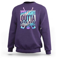 Straight Outta The Penalty Box Sweatshirt Iridescent Effect Hockey Player Gift - Wonder Print Shop