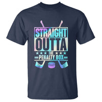 Straight Outta The Penalty Box T Shirt Iridescent Effect Hockey Player Gift - Wonder Print Shop