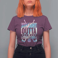 Straight Outta The Penalty Box T Shirt For Women Iridescent Effect Hockey Player Gift - Wonder Print Shop