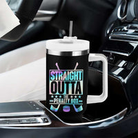 Straight Outta The Penalty Box Tumbler With Handle Iridescent Effect Hockey Player Gift - Wonder Print Shop