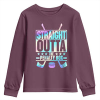 Straight Outta The Penalty Box Youth Sweatshirt Iridescent Effect Hockey Player Gift - Wonder Print Shop