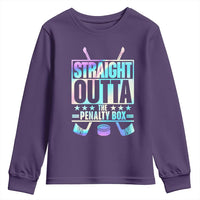 Straight Outta The Penalty Box Youth Sweatshirt Iridescent Effect Hockey Player Gift - Wonder Print Shop