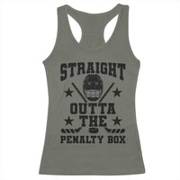 Straight Outta The Penalty Box Racerback Tank Top Funny Youth Ice Hockey Gift - Wonder Print Shop