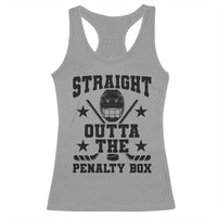 Straight Outta The Penalty Box Racerback Tank Top Funny Youth Ice Hockey Gift - Wonder Print Shop