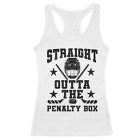 Straight Outta The Penalty Box Racerback Tank Top Funny Youth Ice Hockey Gift - Wonder Print Shop