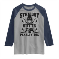 Straight Outta The Penalty Box Raglan Shirt Funny Youth Ice Hockey Gift - Wonder Print Shop