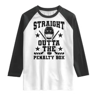 Straight Outta The Penalty Box Raglan Shirt Funny Youth Ice Hockey Gift - Wonder Print Shop
