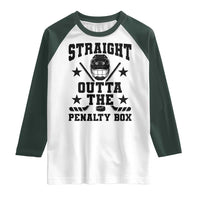 Straight Outta The Penalty Box Raglan Shirt Funny Youth Ice Hockey Gift - Wonder Print Shop