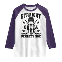 Straight Outta The Penalty Box Raglan Shirt Funny Youth Ice Hockey Gift - Wonder Print Shop