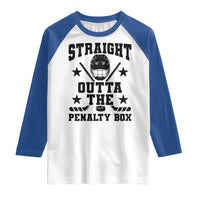 Straight Outta The Penalty Box Raglan Shirt Funny Youth Ice Hockey Gift - Wonder Print Shop