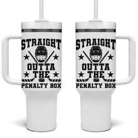 Straight Outta The Penalty Box Tumbler With Handle Funny Youth Ice Hockey Gift - Wonder Print Shop