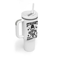 Straight Outta The Penalty Box Tumbler With Handle Funny Youth Ice Hockey Gift - Wonder Print Shop