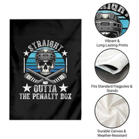 Straight Outta The Penalty Box Hockey Garden Flag Funny Skull Player Gift - Wonder Print Shop