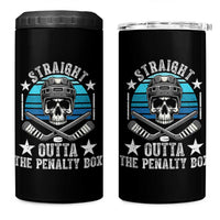 Straight Outta The Penalty Box Hockey 4 in 1 Can Cooler Tumbler Funny Skull Player Gift - Wonder Print Shop