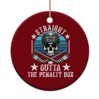 Straight Outta The Penalty Box Hockey Ceramic Ornament Funny Skull Player Gift - Wonder Print Shop