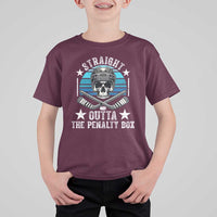 Straight Outta The Penalty Box Hockey T Shirt For Kid Funny Skull Player Gift - Wonder Print Shop