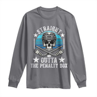 Straight Outta The Penalty Box Hockey Long Sleeve Shirt Funny Skull Player Gift - Wonder Print Shop