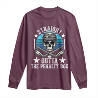 Straight Outta The Penalty Box Hockey Long Sleeve Shirt Funny Skull Player Gift - Wonder Print Shop
