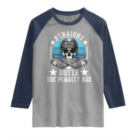 Straight Outta The Penalty Box Hockey Raglan Shirt Funny Skull Player Gift - Wonder Print Shop