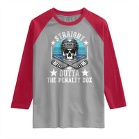 Straight Outta The Penalty Box Hockey Raglan Shirt Funny Skull Player Gift - Wonder Print Shop