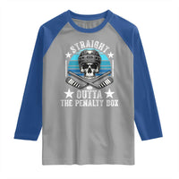 Straight Outta The Penalty Box Hockey Raglan Shirt Funny Skull Player Gift - Wonder Print Shop