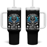 Straight Outta The Penalty Box Hockey Tumbler With Handle Funny Skull Player Gift - Wonder Print Shop