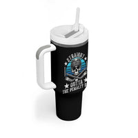 Straight Outta The Penalty Box Hockey Tumbler With Handle Funny Skull Player Gift - Wonder Print Shop