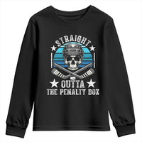 Straight Outta The Penalty Box Hockey Youth Sweatshirt Funny Skull Player Gift - Wonder Print Shop