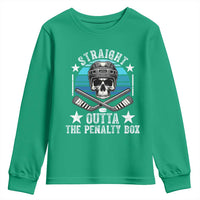 Straight Outta The Penalty Box Hockey Youth Sweatshirt Funny Skull Player Gift - Wonder Print Shop