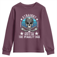 Straight Outta The Penalty Box Hockey Youth Sweatshirt Funny Skull Player Gift - Wonder Print Shop
